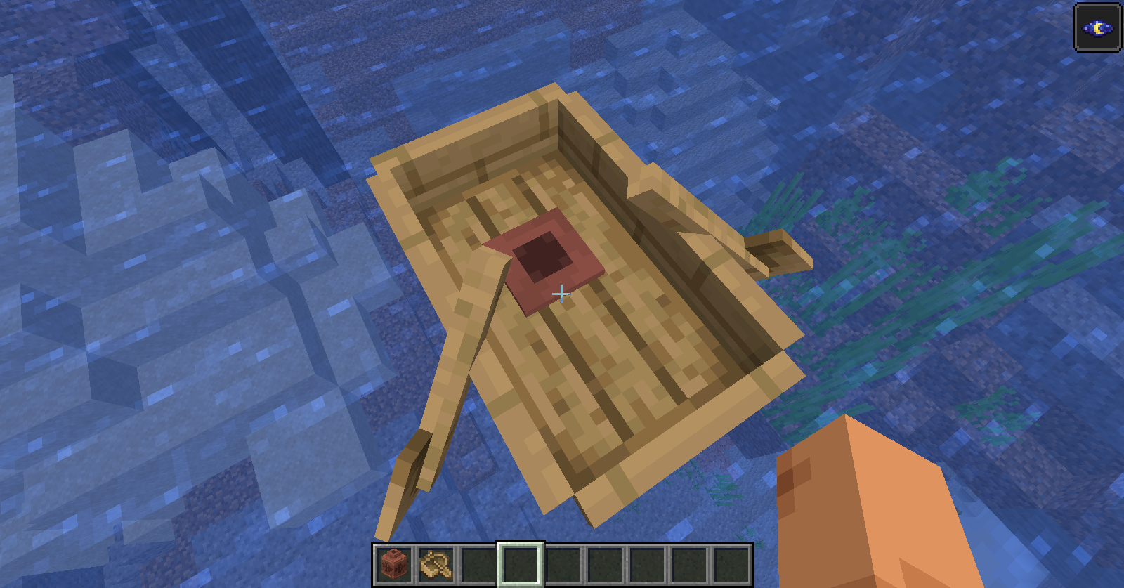Decorated pot hacks in Minecraft featuring blocks, boats, swords, banners, and flowers