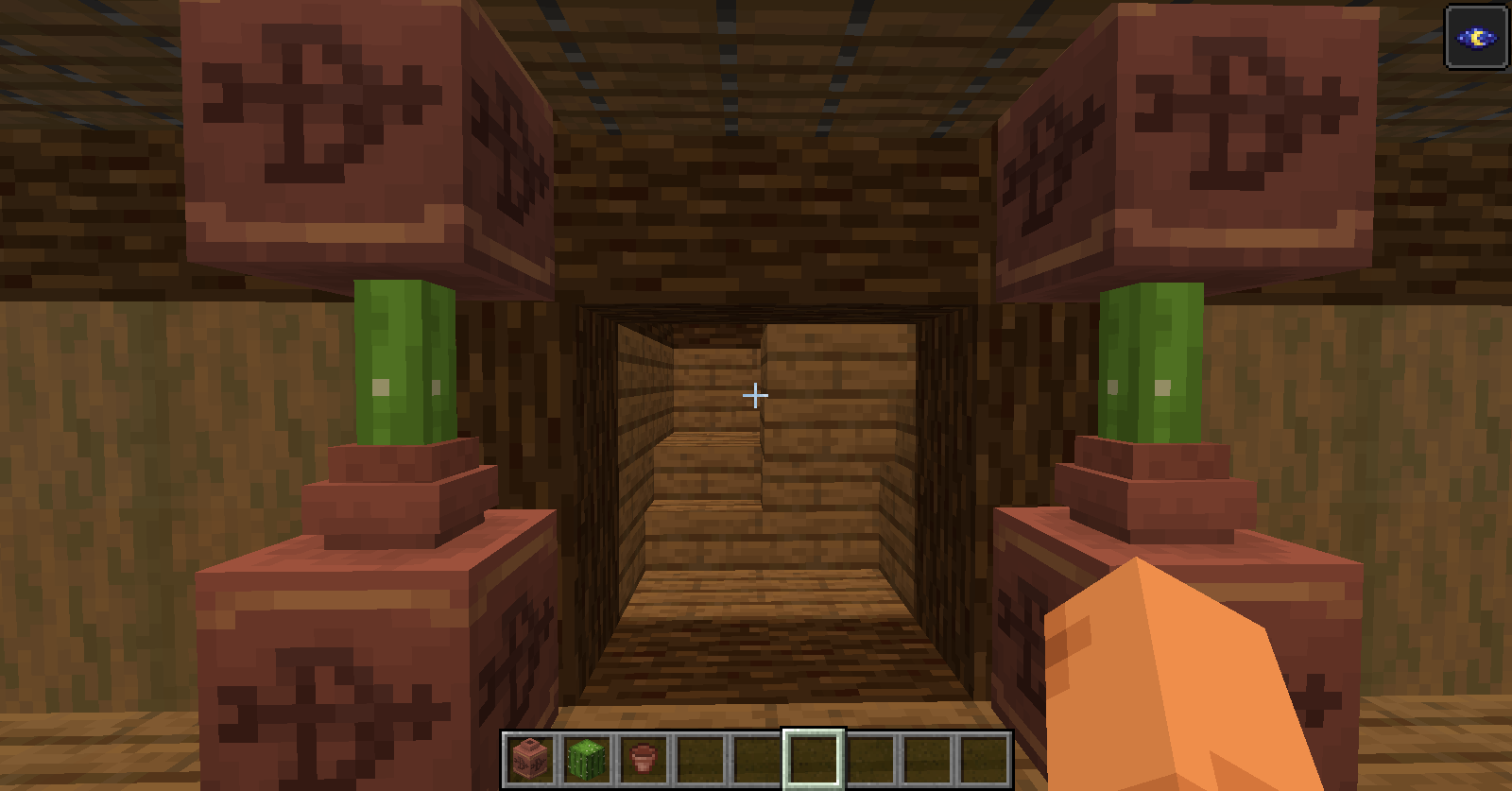 Decorated pot hacks in Minecraft featuring blocks, boats, swords, banners, and flowers