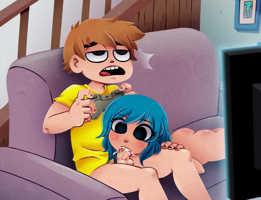 Hentai digital art of Ramona and other curvy women in revealing clothing and nude poses.