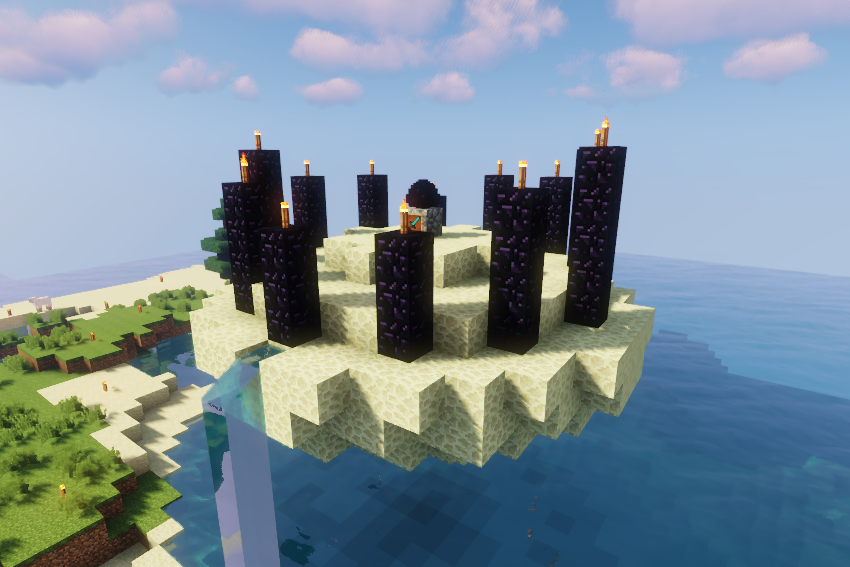 A mini end island I built to celebrate beating the Ender Dragon for the ...