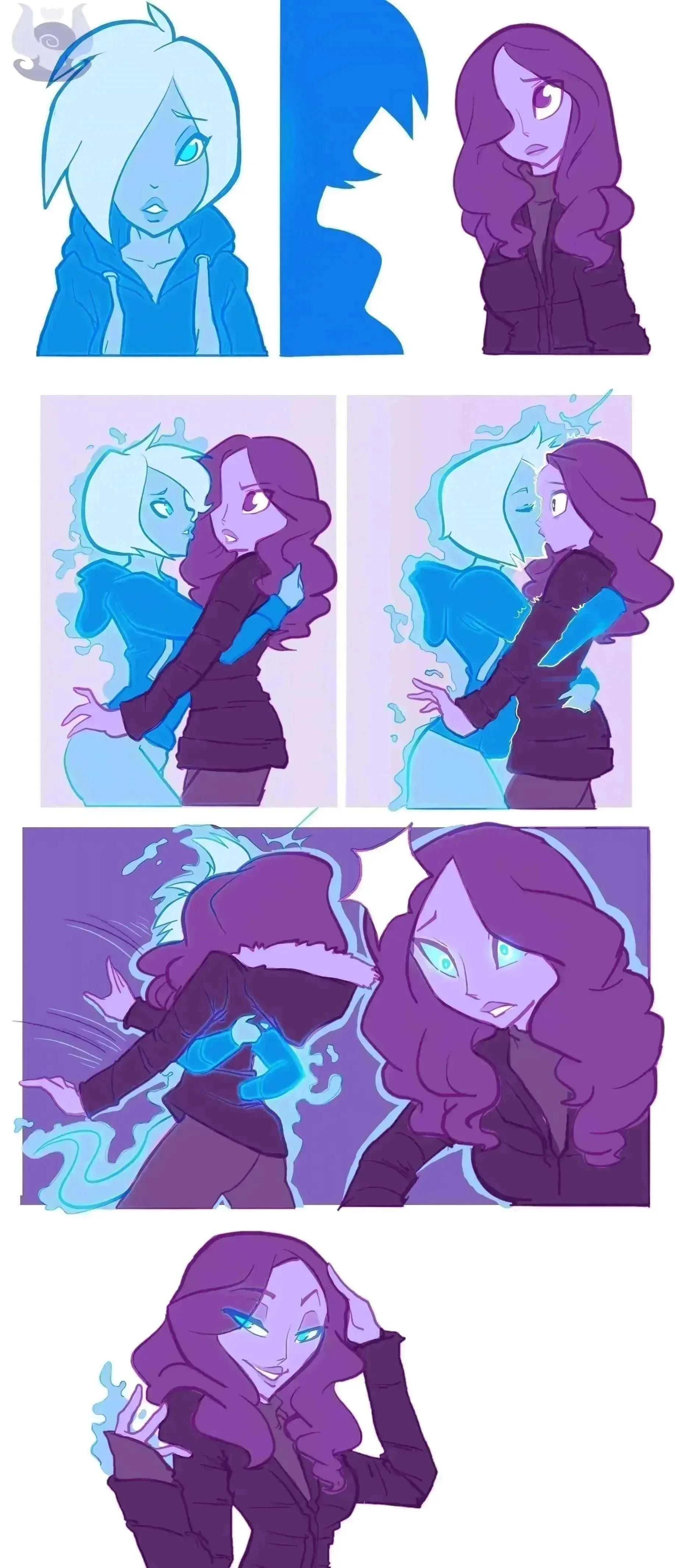 Fantasy female characters including redheads, elves, and blue-skinned women for a body swap and possession RP.