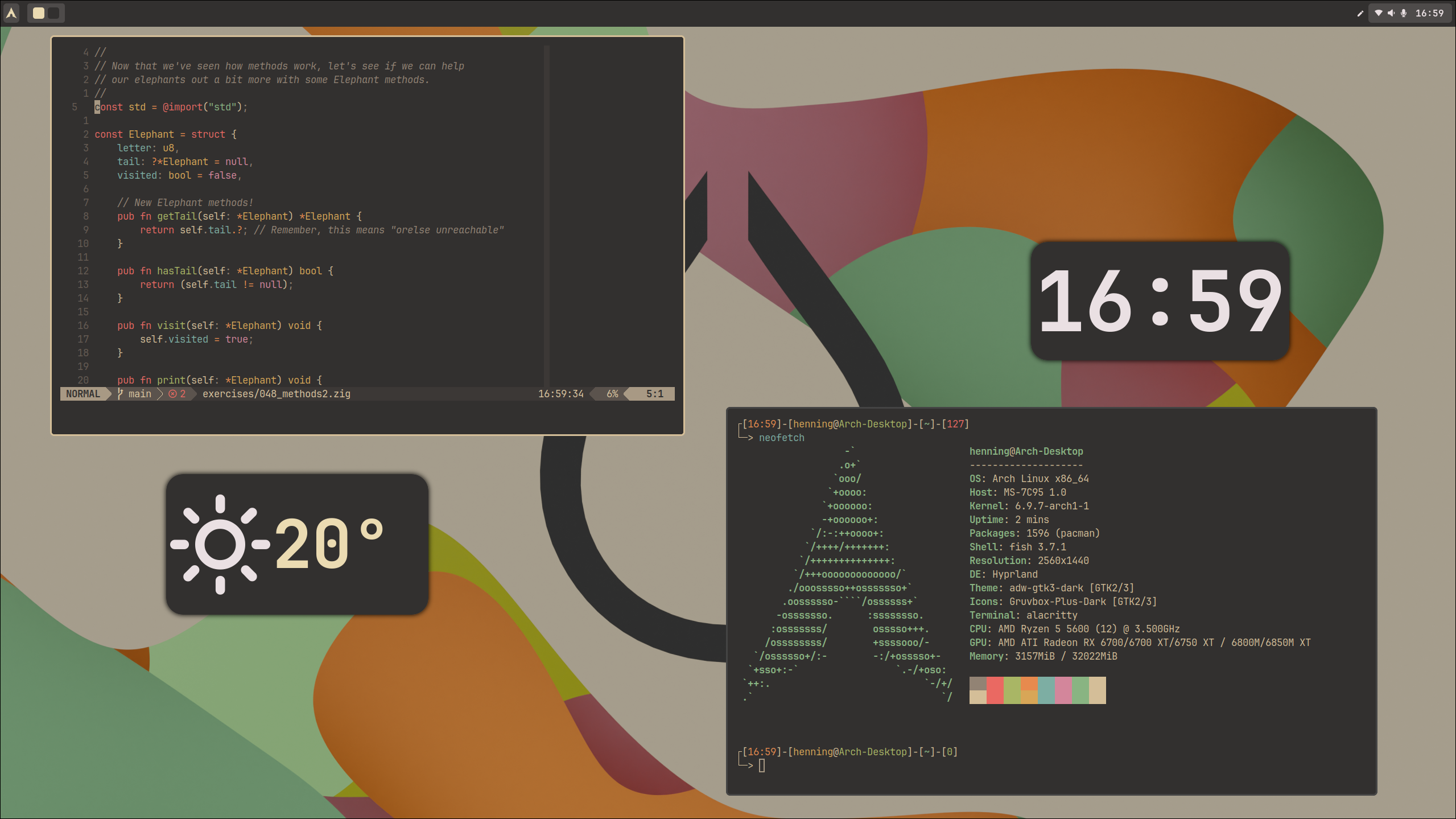 [Hyprland] My simple gruvbox rice with EWW | Scrolller