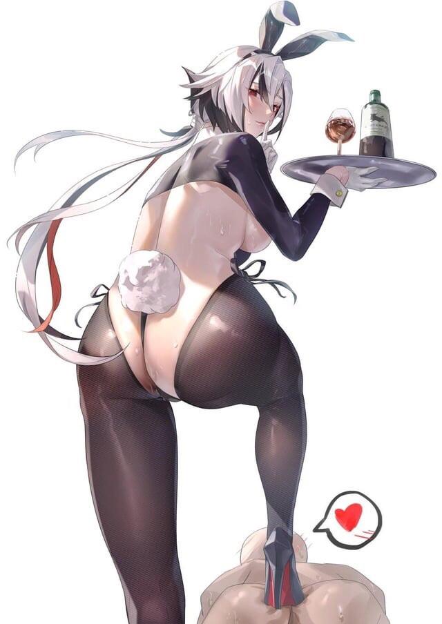 Arlecchino goth mommy in anime style, featuring busty and curvy figures in lingerie and naked poses