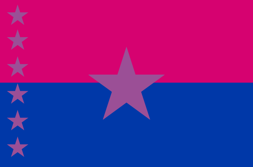 Bisexual flag in the style of the old flag of the Democratic Republic of the Congo