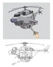 Attack helicopter prototype with autoloader gun turret by Carmikio (me)