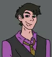 I took the image of Afton in ITP and traced it to make it higher quality before using the color palette of the image in the game files and ITP Bonnie’s eyes to color him in. Here is the result.