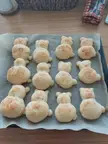 I made bunny shaped rolls for Easter (though they kind of look like a bear)