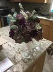 made my bouquet by hand dying Sola wood flowers