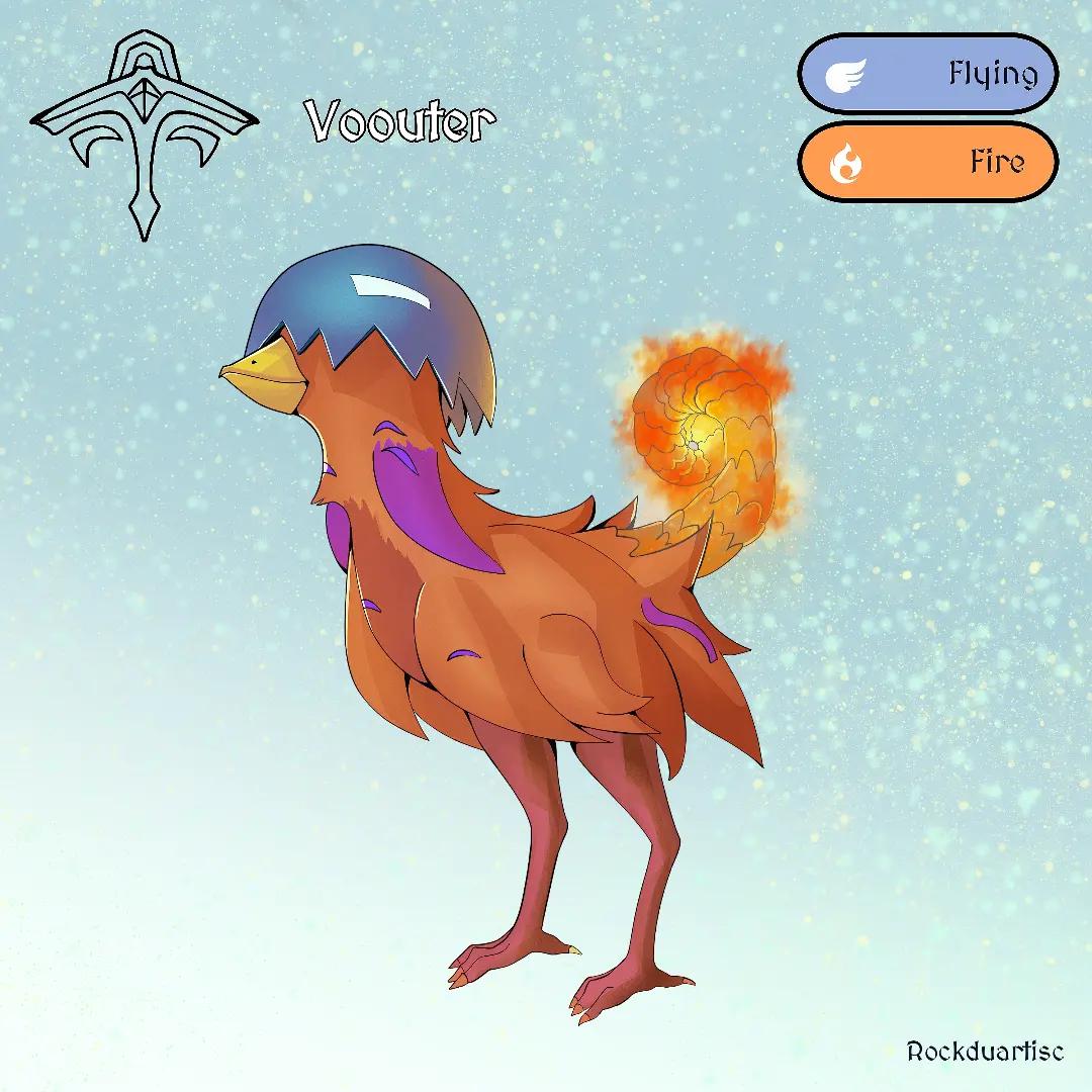 Art by me - oc, My first fakemon is called Voouter. He is a calm Pokemon, but he can get a little stressed sometimes.