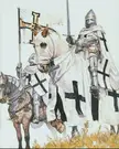 Teutonic knights on horseback artist unknown