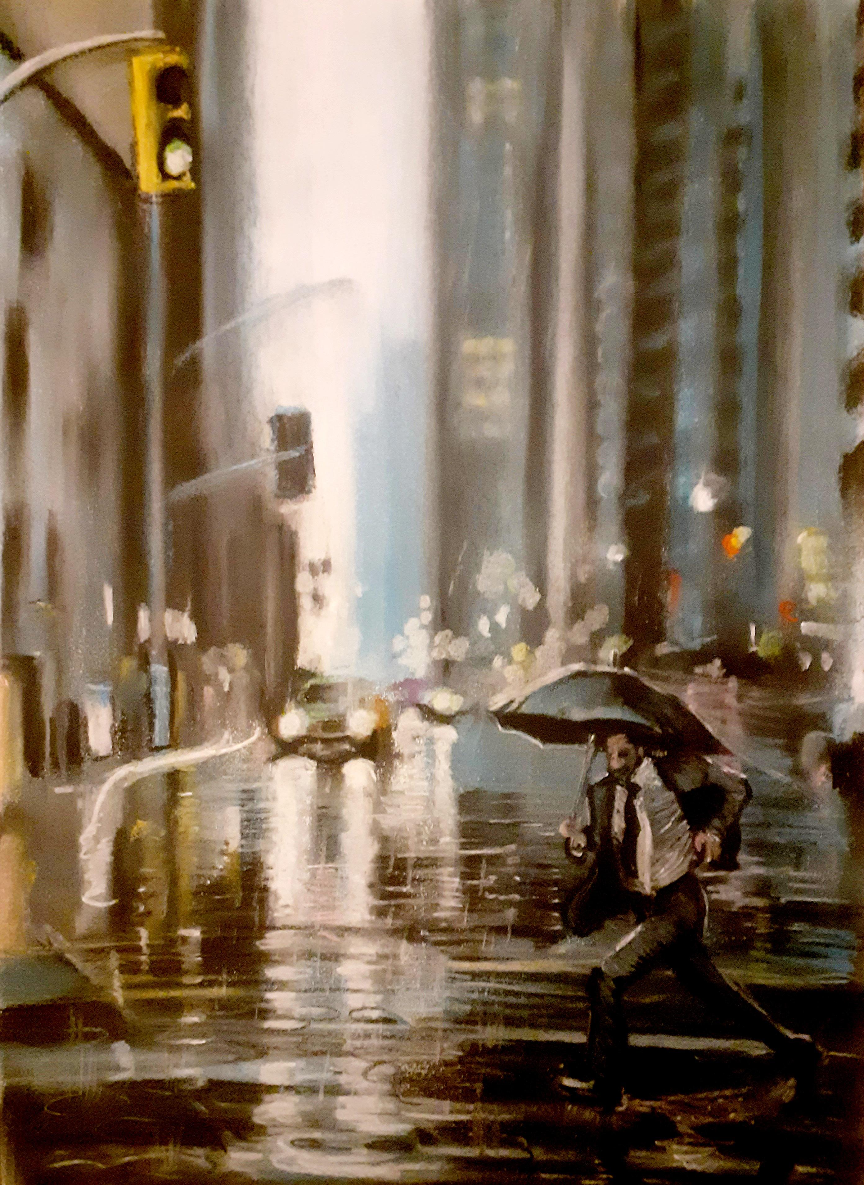 The running man, charcoal and pastels by me.