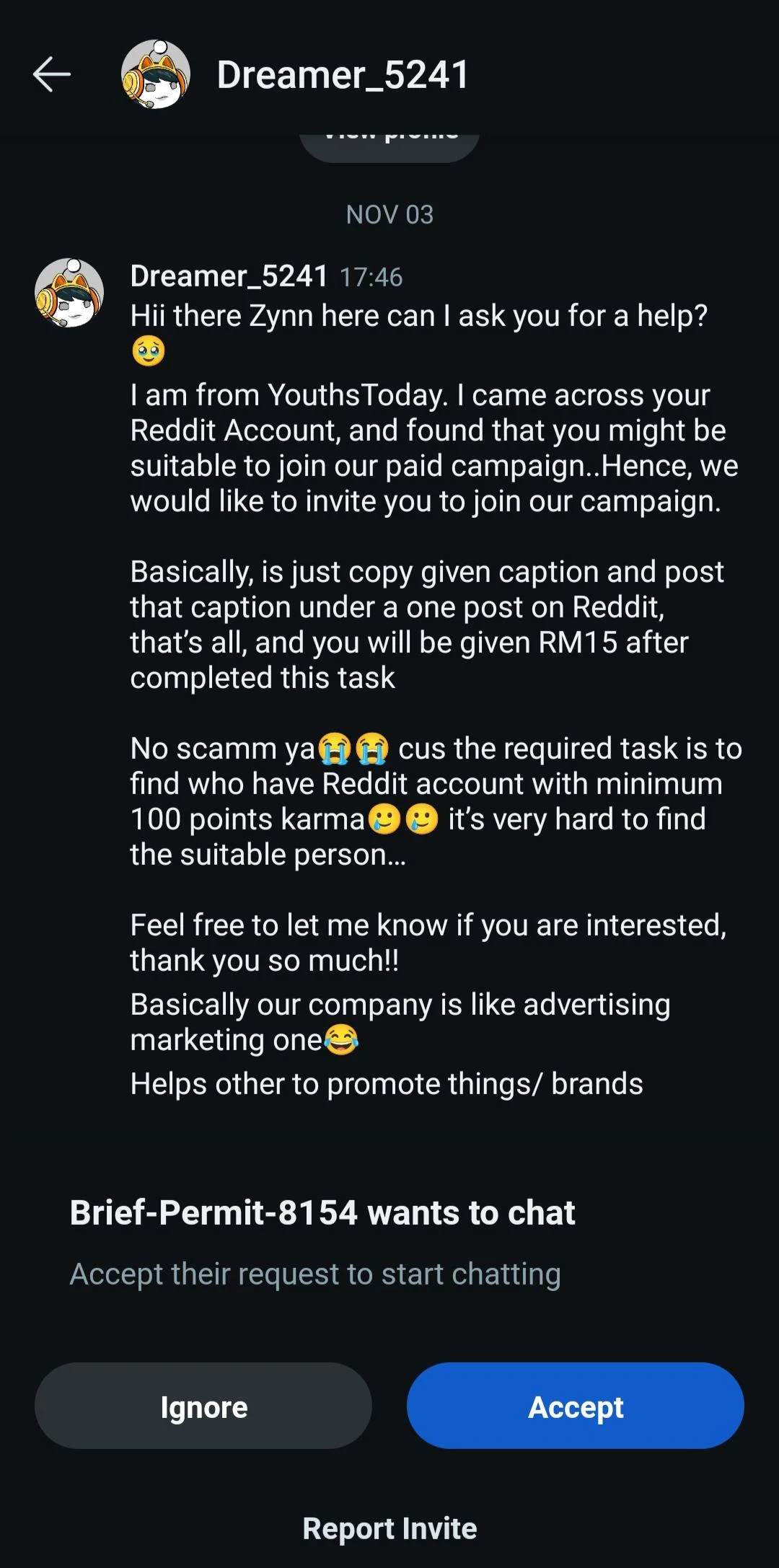 Possible scam Scrolller