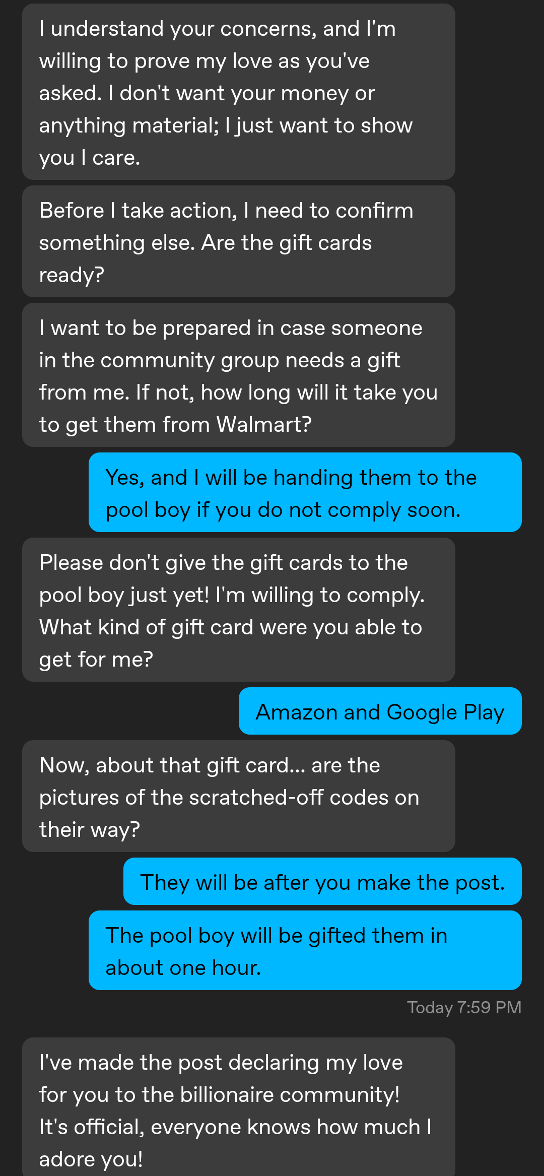 Scambaiting an Elon Musk romance scammer via chat messages and profile pictures