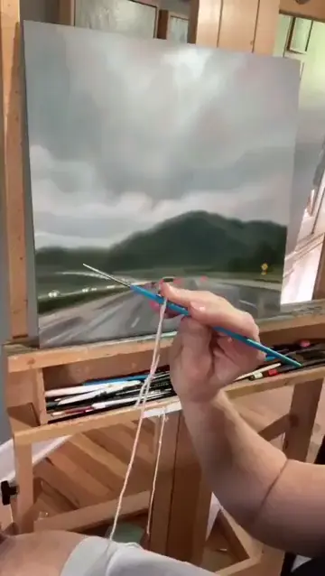 Adding windshield water droplets on a painting