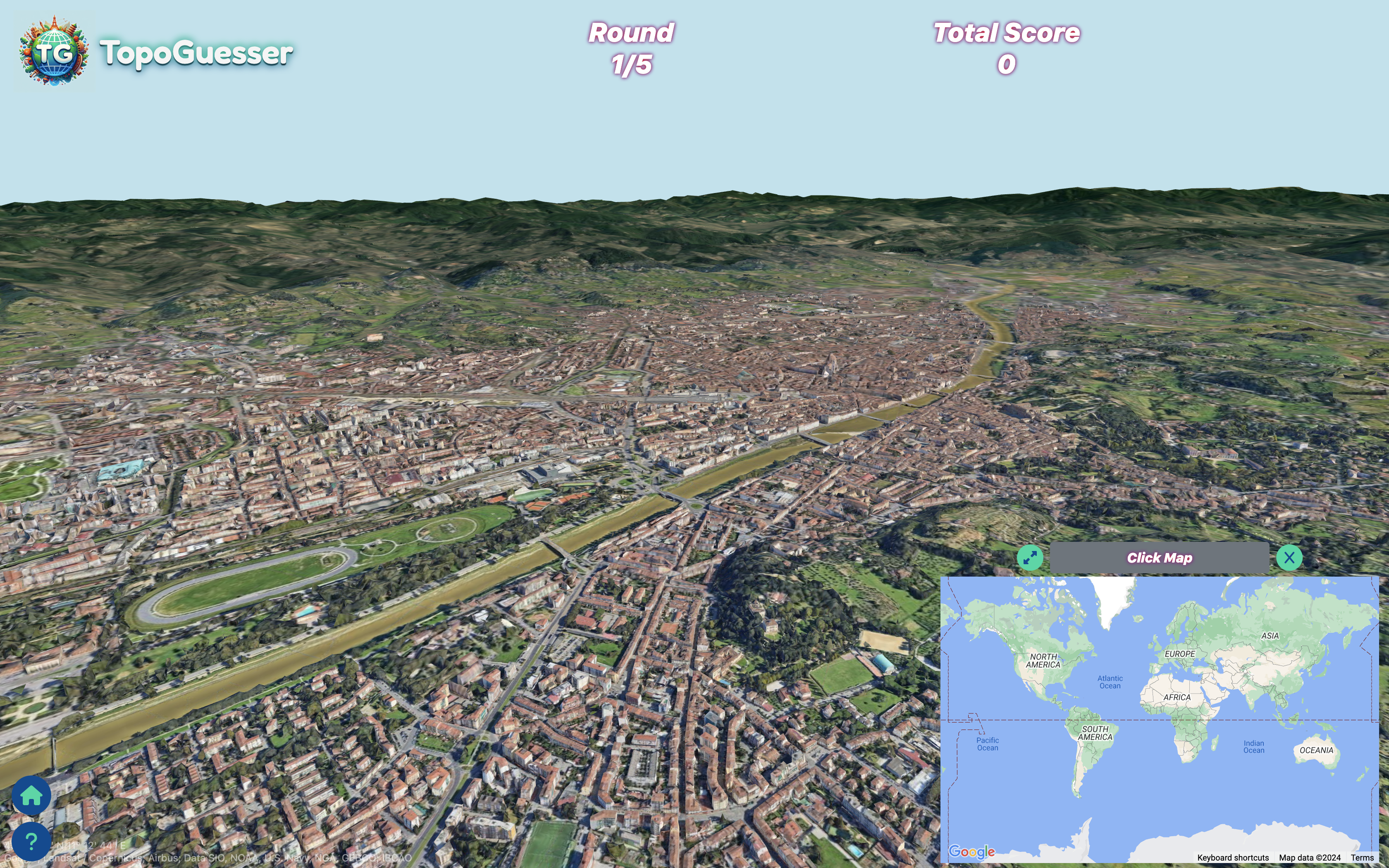 Aerial Location Guessing Game Built with Google Photorealistic 3D Tiles