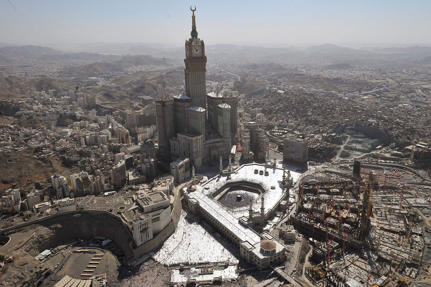 Aerial view of muslim holy city of Mecca during the annual Hajj 