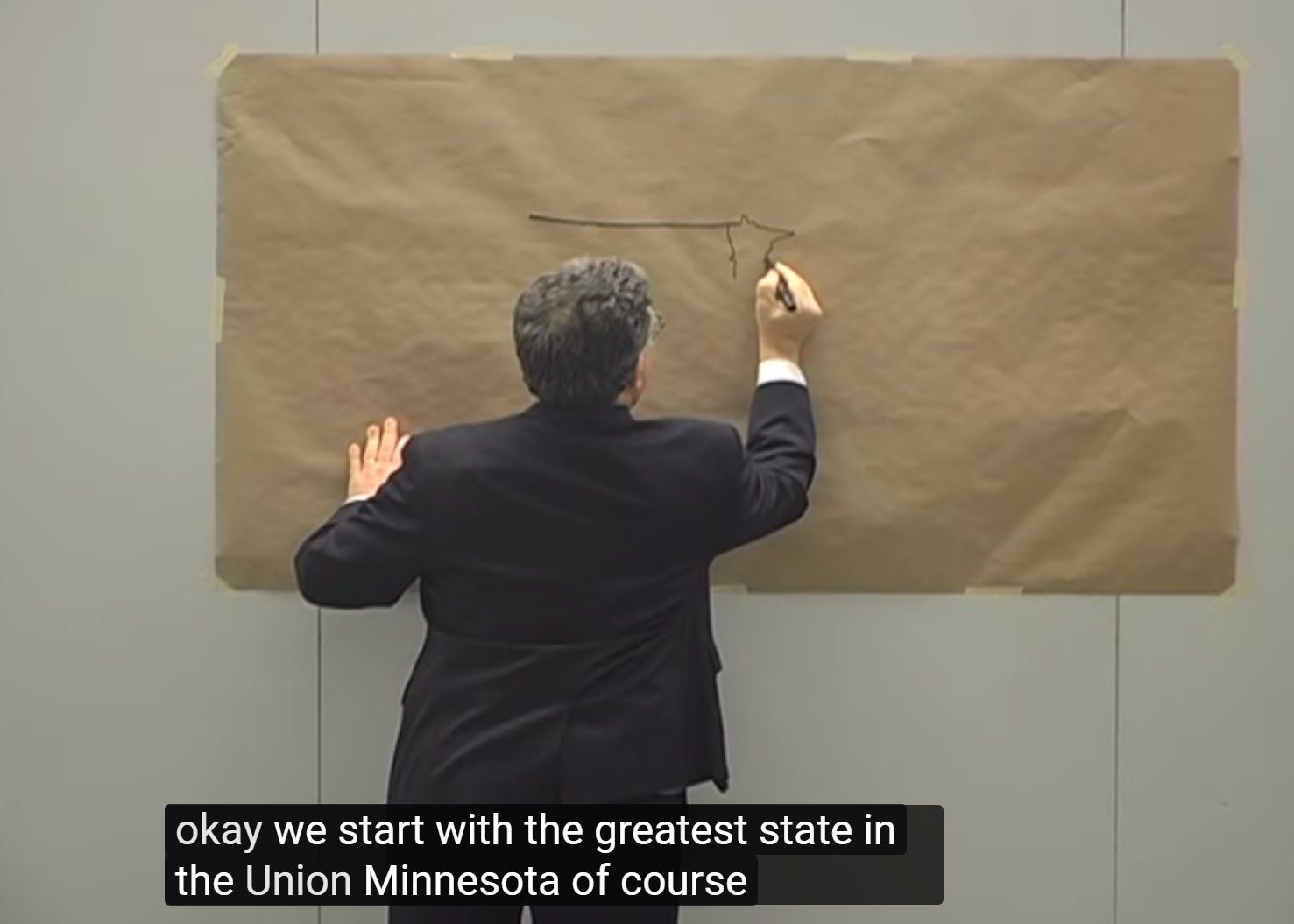 Al Franken Drawing a Map of the United States Scrolller
