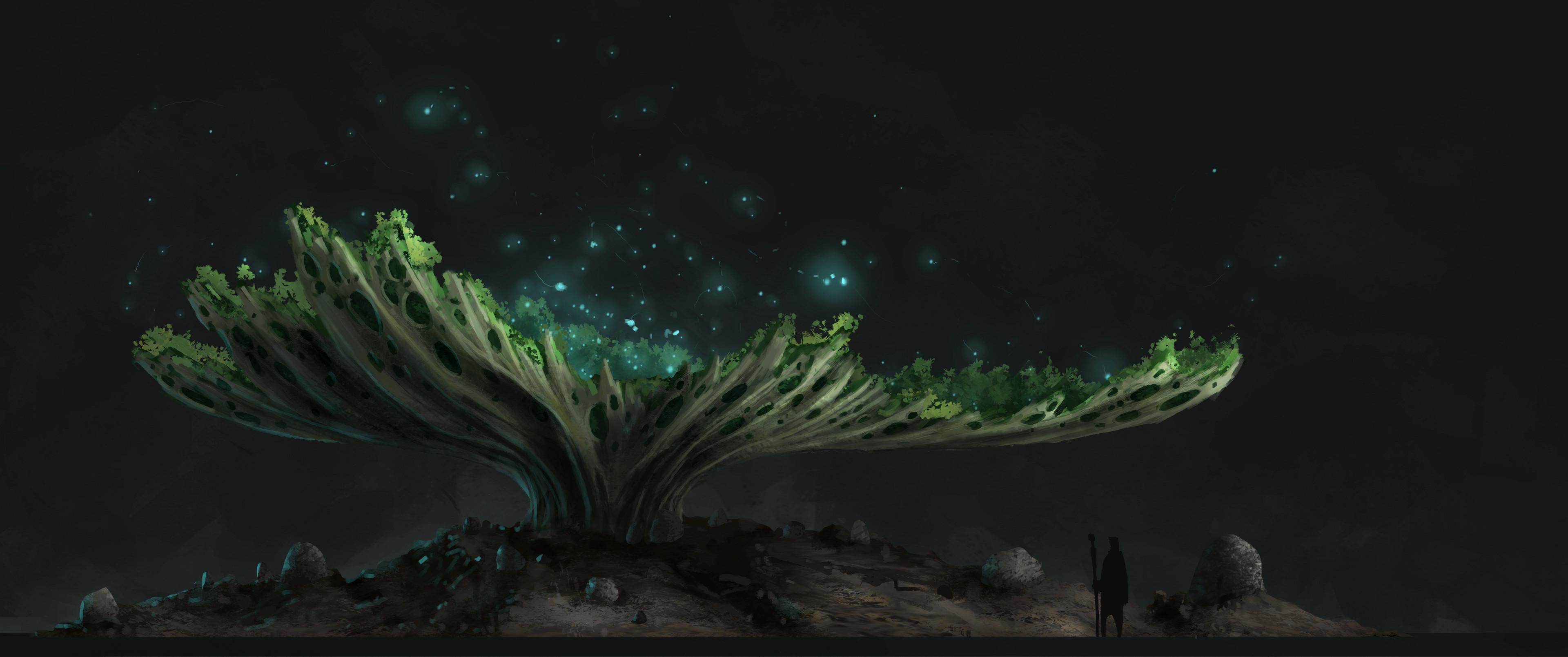 Alien tree 01: low bush tree by Calder Moore