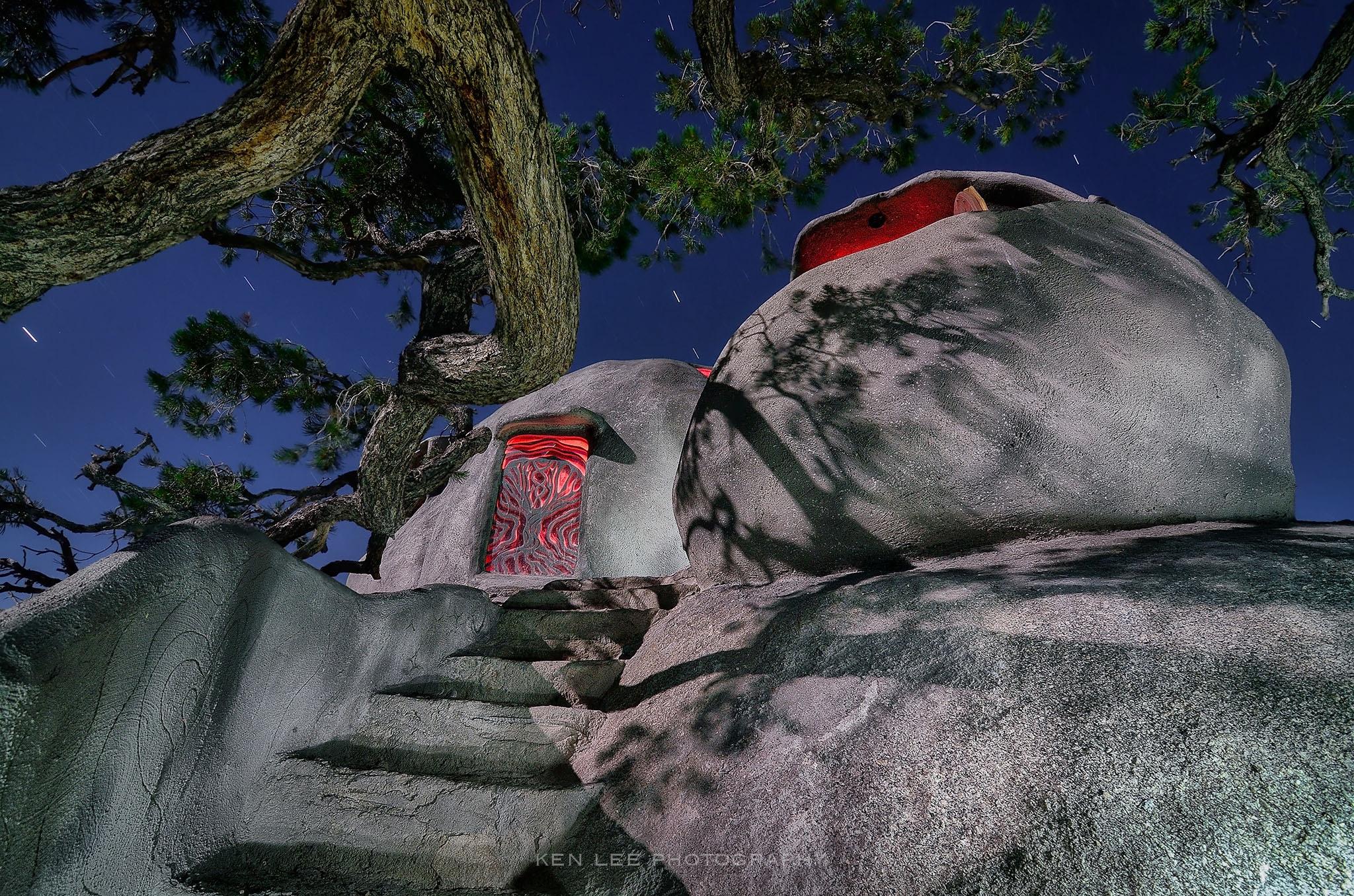 Amazing stone house (night photo with light painting)(OC)(2048x1367)
