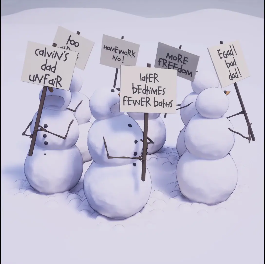 Another round of Calvin&Hobbes snowmen (plus a quick step-thru of the generator at the end)