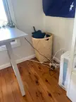 Any tips to clean this up? The distance is a problem but I don't want to move my desk, it's a mess.