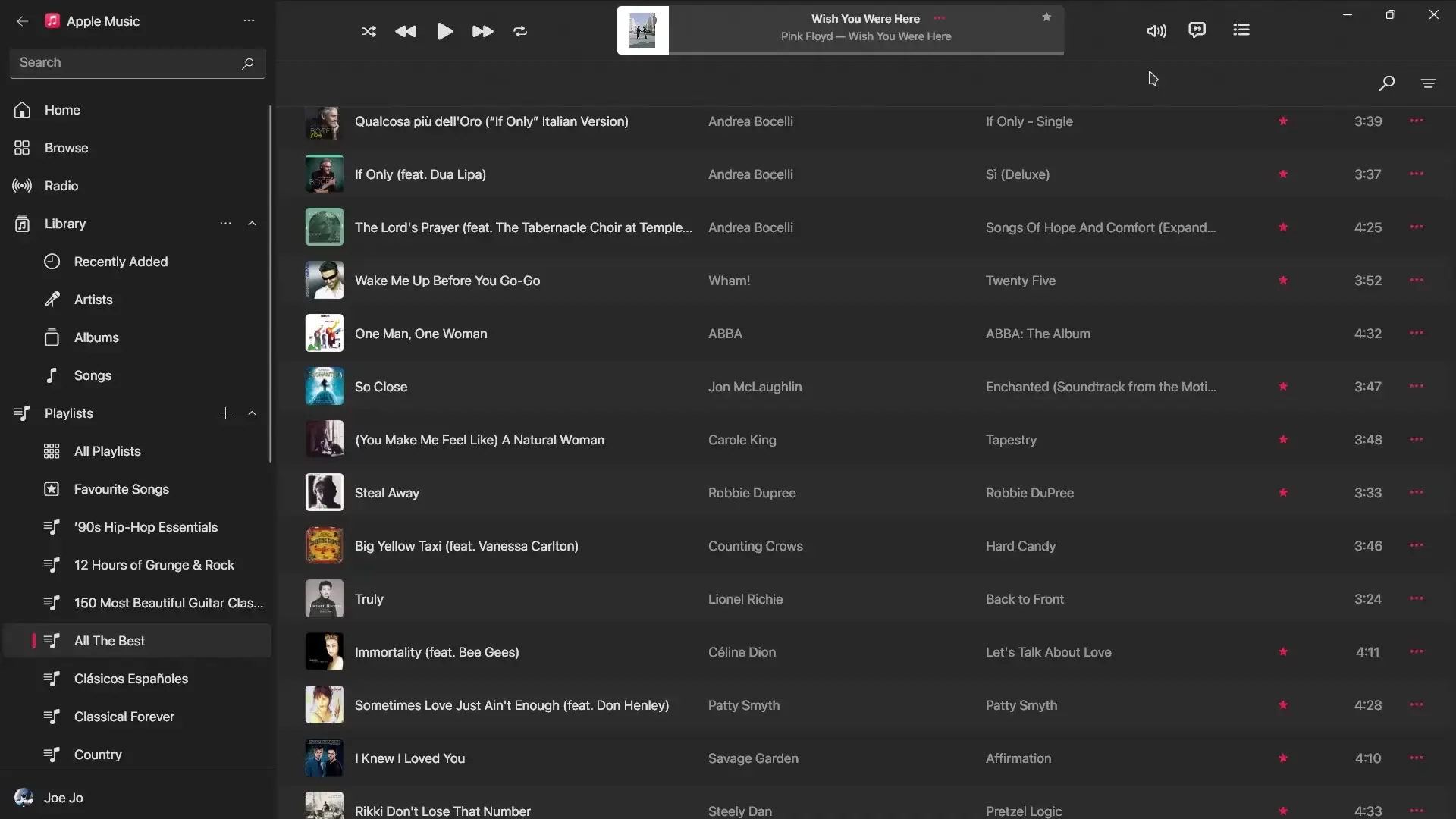 Apple Music for Windows bug.