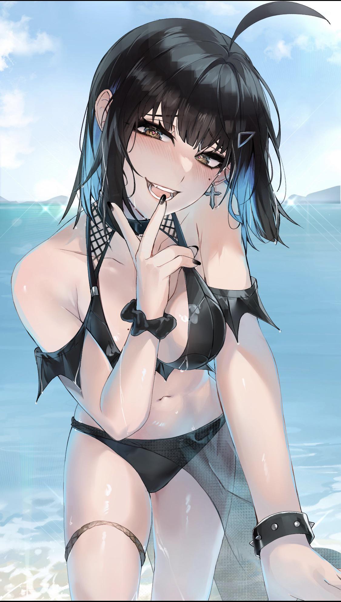 Anime girls in ecchi and hentai styles, including catgirls, monster girls, and busty women in lingerie and robes