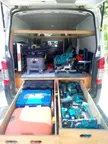 Work van, kitted out for smaller residential jobs.