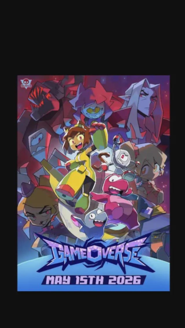 Gooseworx digital art poster of a diverse group of stylized characters for Game Overse on May 15th 2026