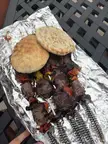 Simple beef Kebabs and pita Bread. Delicious.