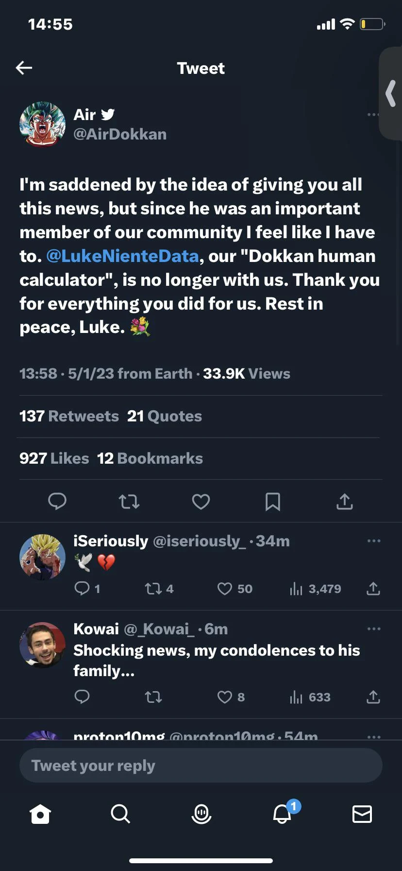 Not many people knew him but LukeNienteData has sadly passed away he did a lot of calculations for events may he rest in peace