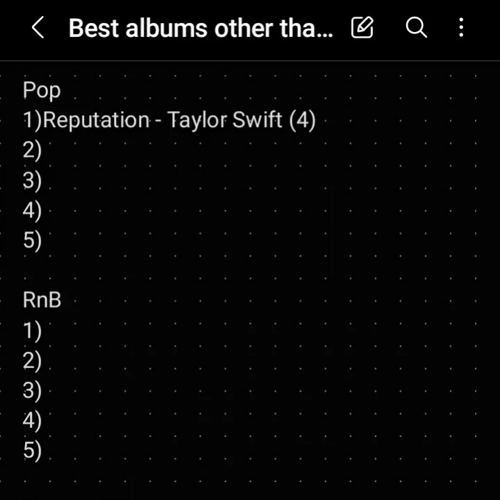 Week2/Pop2 - Best Albums other than LM ¦ Reputation - Taylor Swift won ...