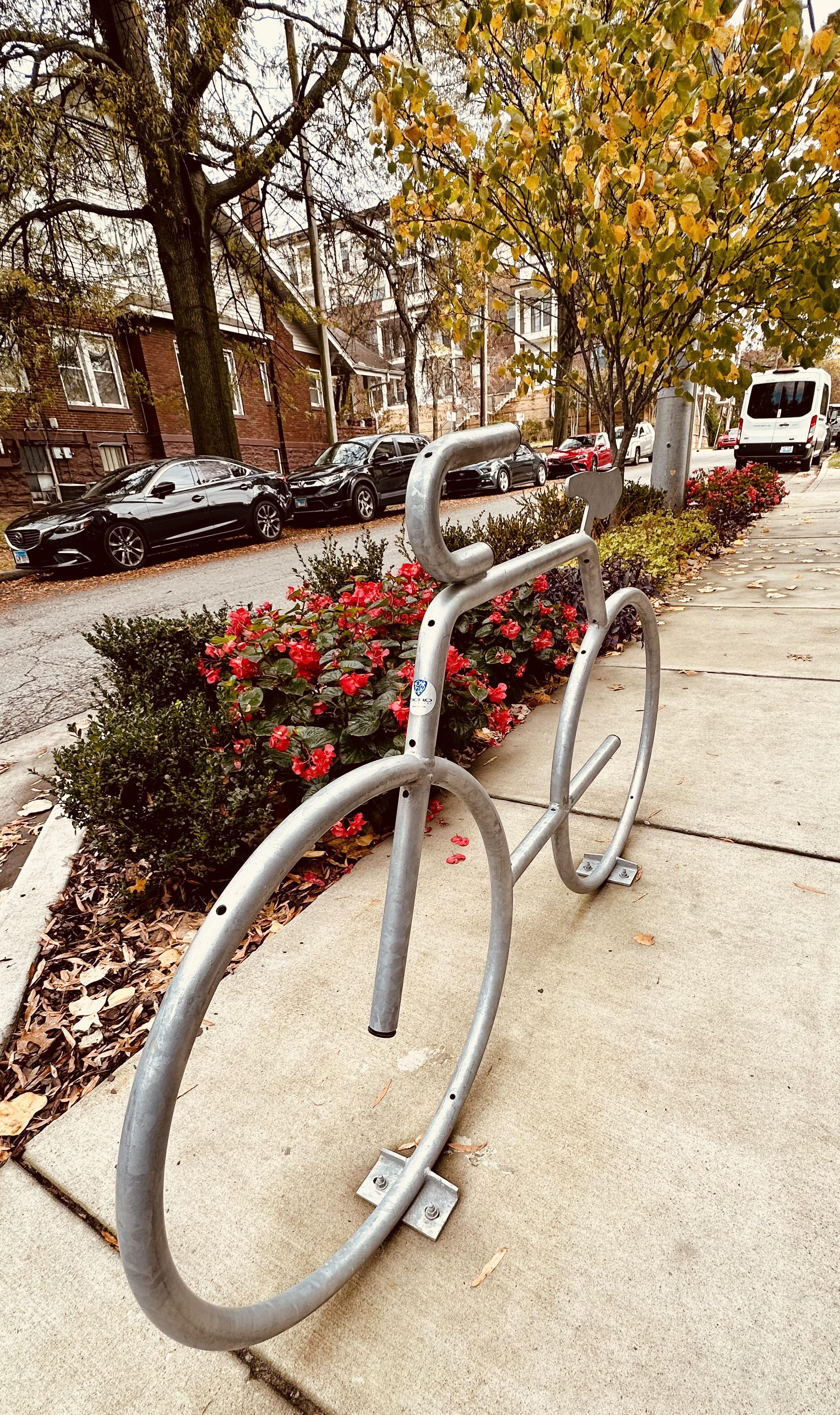 Bike shaped bike rack | Scrolller