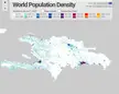 Population density map of Hispaniola (Dominican Republic and Haiti).