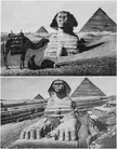 Sphinx before and after excavation