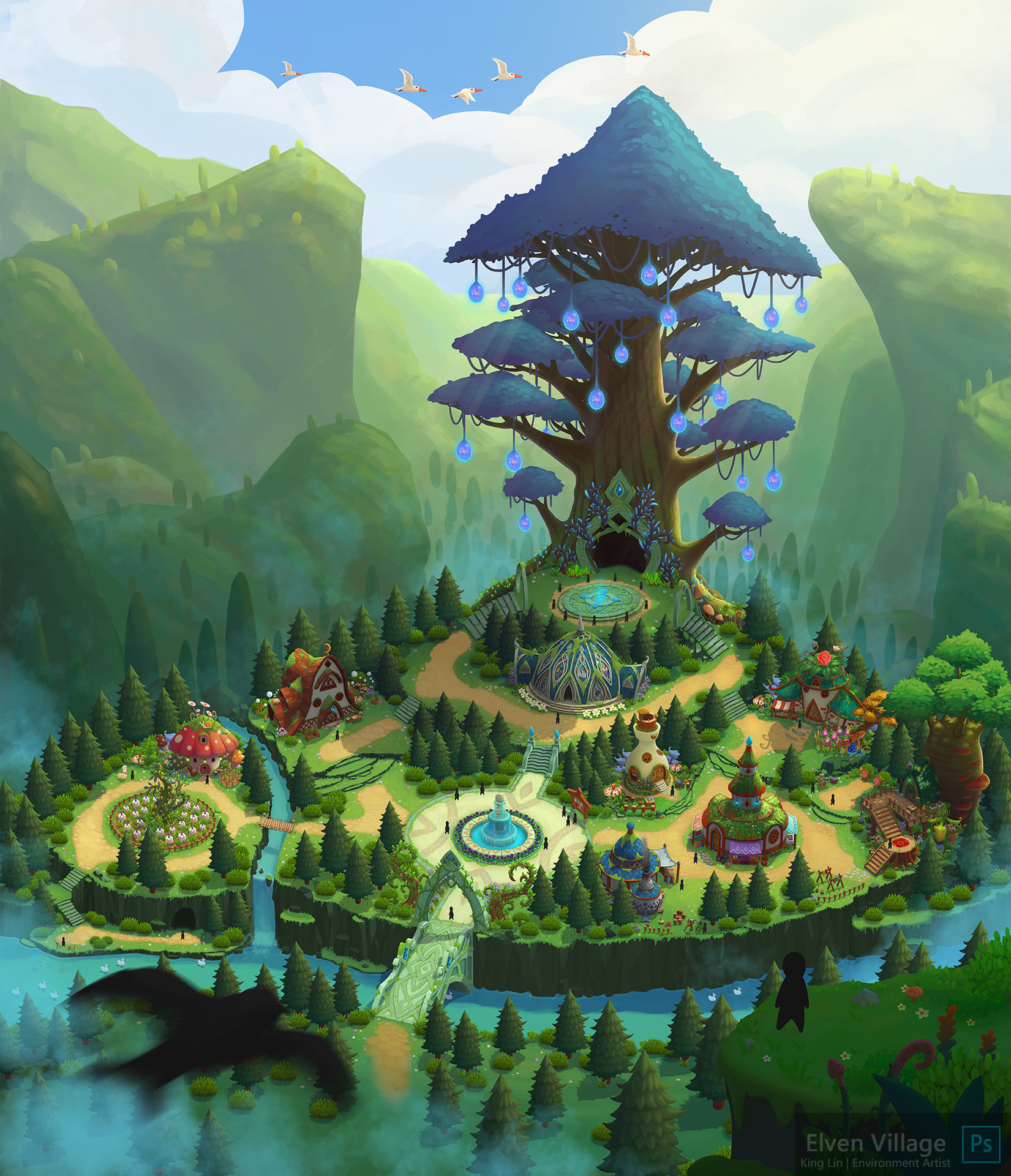 Elven Village by King Lin