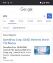 GameStop Corp (GME) Google search result with a funny meme headline reading 'Honey Is Worth The Money'