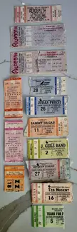 My dad's old concert tickets from the 70s and 80s 