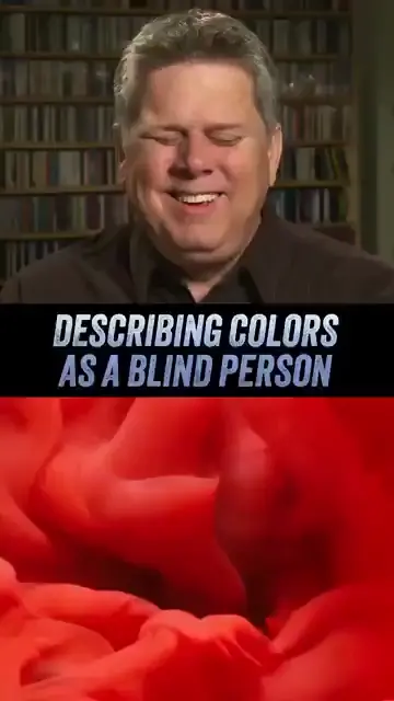 Blind person explaining colors 
