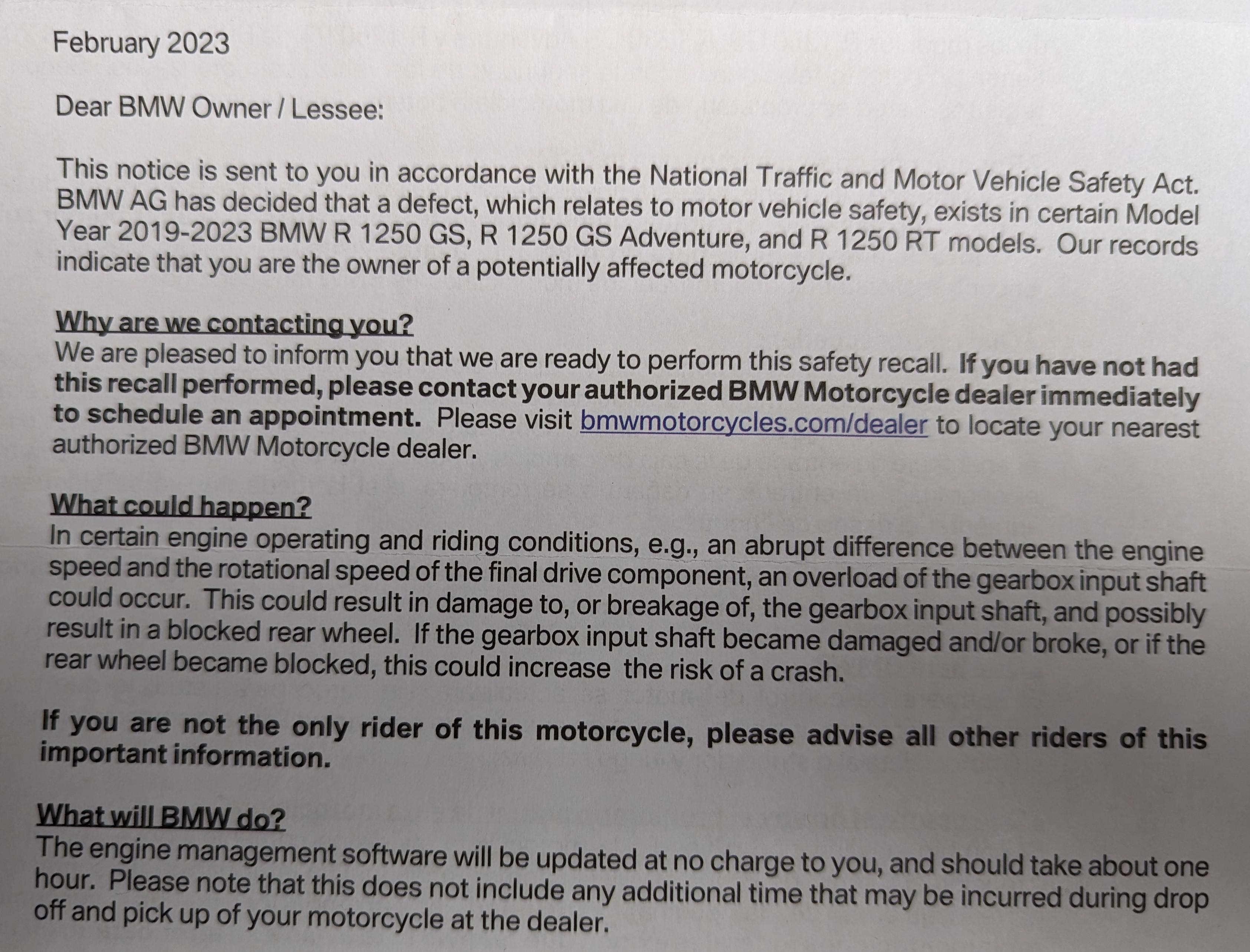 BMW recall notification | Scrolller