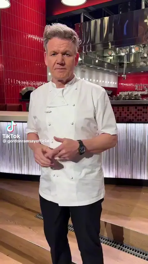 British Celebrity Chef, Gordon Ramsay, visibly shaking, shows off nasty bicycle injury (shows injury around 0:40)