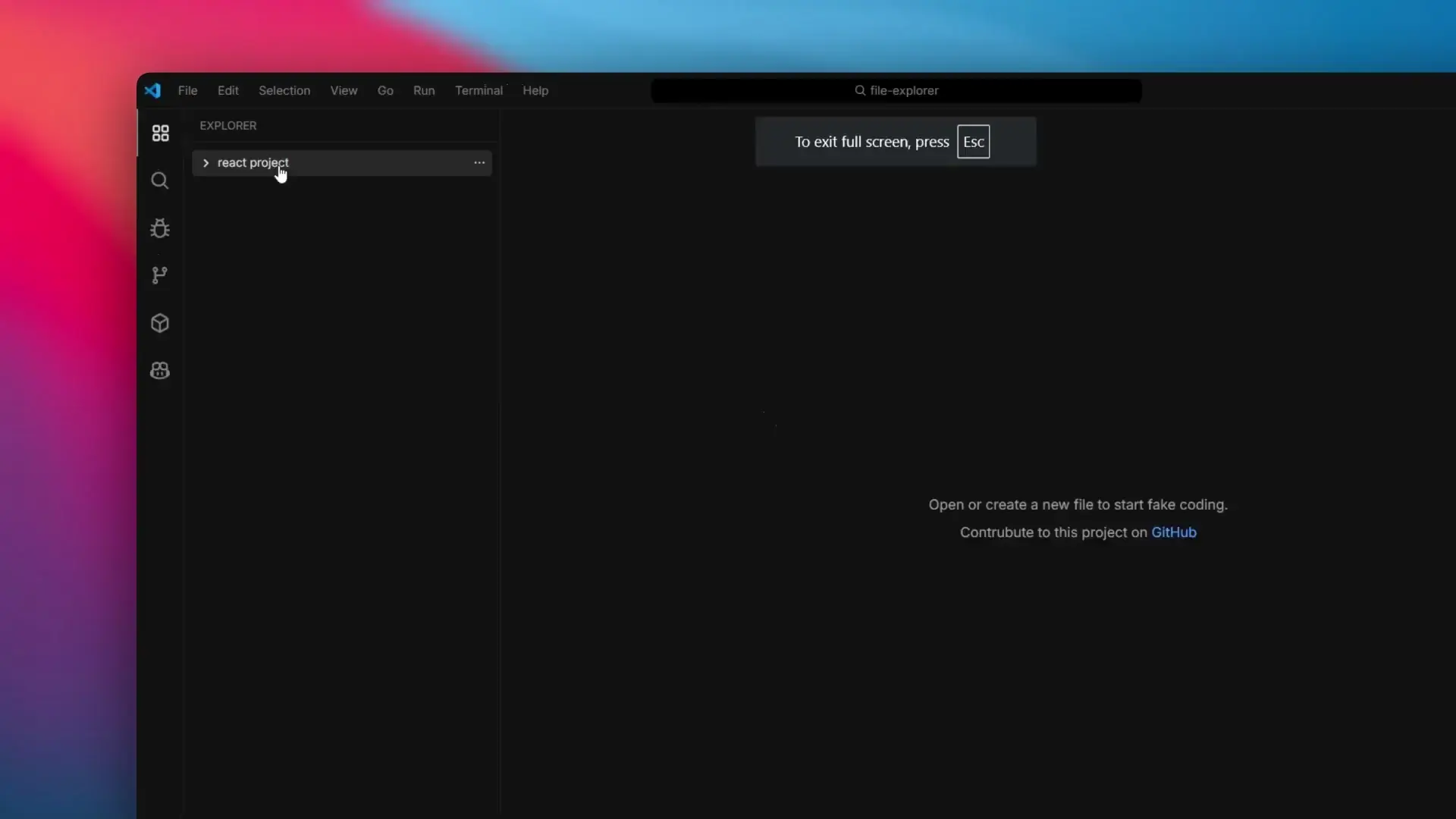 Built a React File Explorer with VSCode UI!