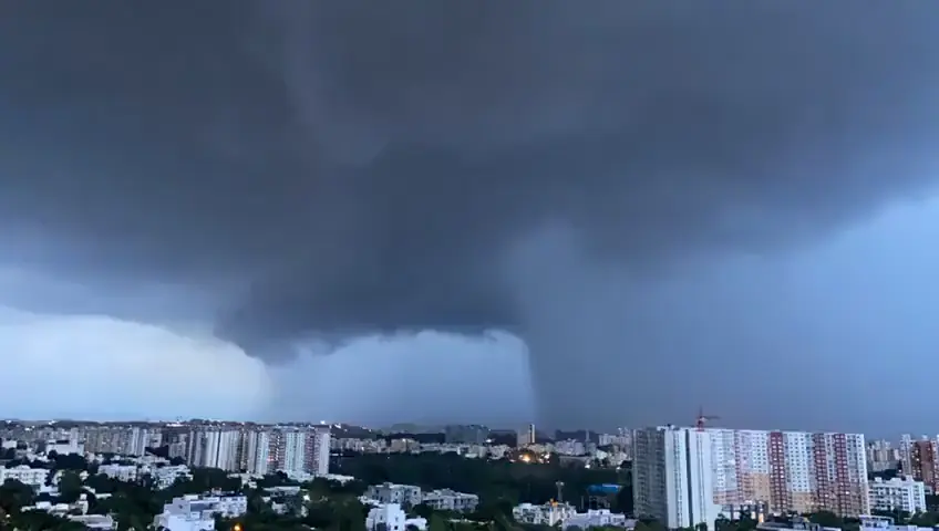 Burst of rain over Bengaluru city, India