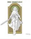 Eini Longcloak, Halfling Rogue. Drawing by me.