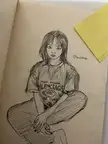 Quick sketch of momo’s first insta post