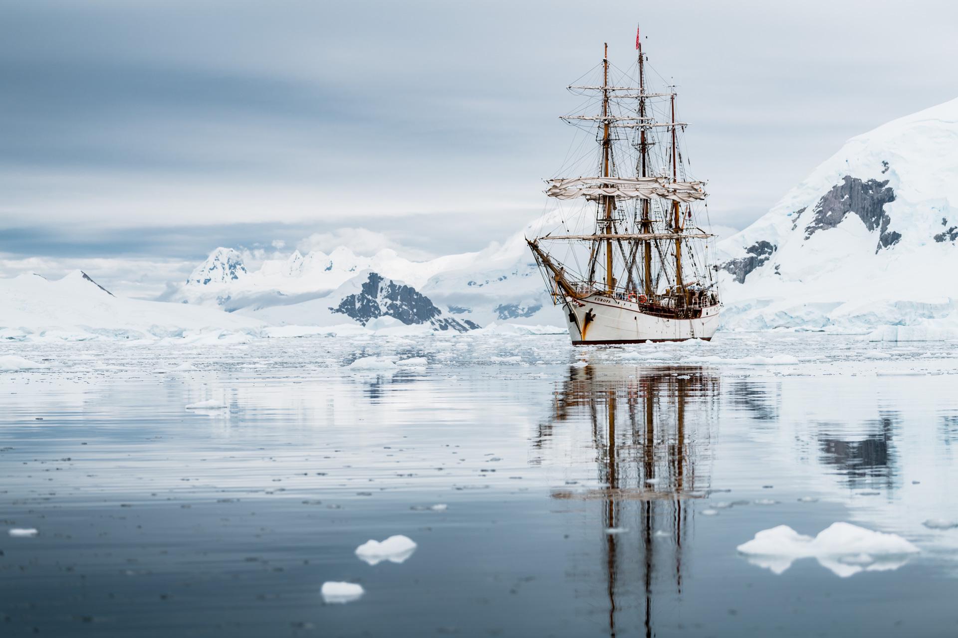 [OC] Bark Europa in Antarctic Waters