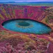 Kerid Crater Lake in Iceland, known as "The eye of the world"