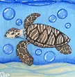 Sea Turtle, me, posca on canvas, 2022