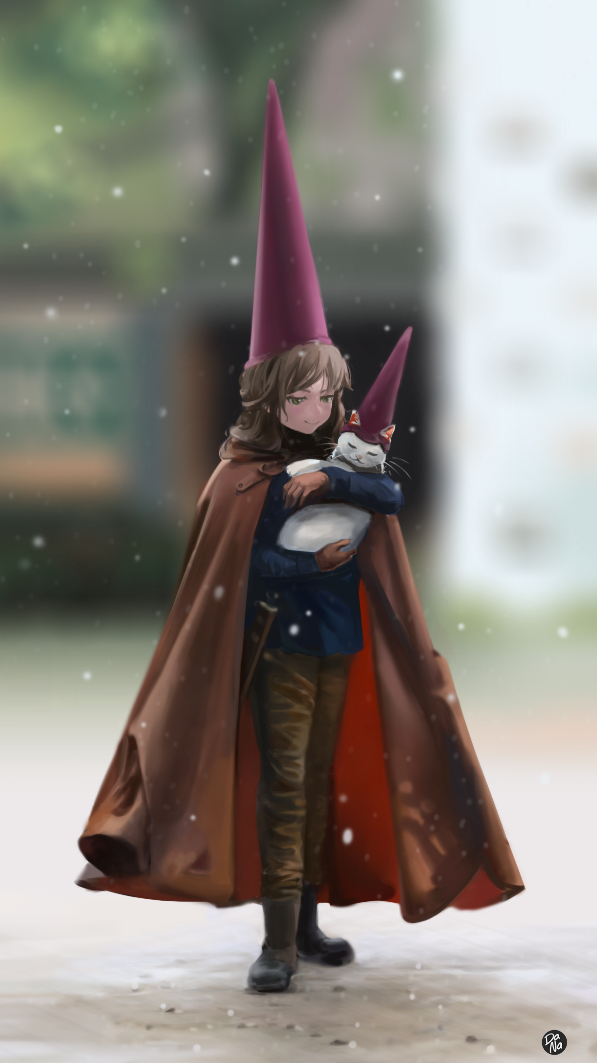 A girl and her cat, by me