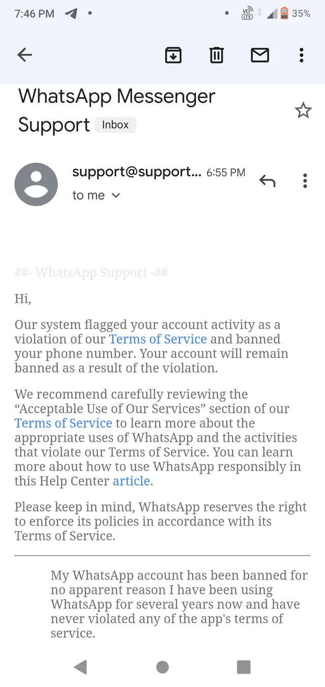 WhatsApp got banned ! panicking Scrolller